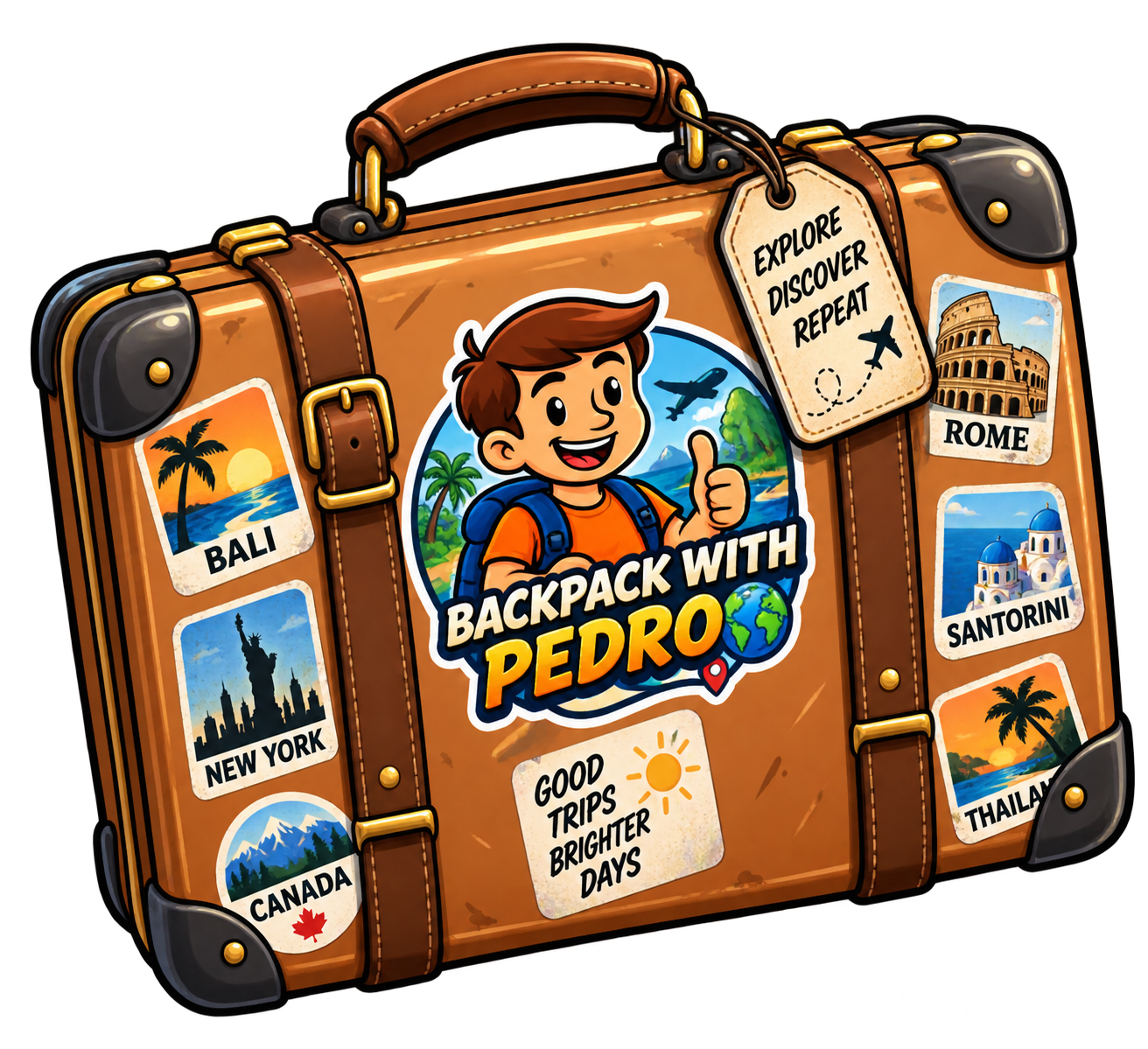 Backpack with Pedro travel suitcase